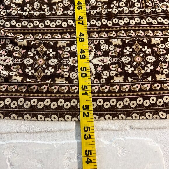 J Jill Maxi Dress Medium Brown Beige Sleeveless Floral Stretch Racerback Boho‎ M - Picture 3 of 14